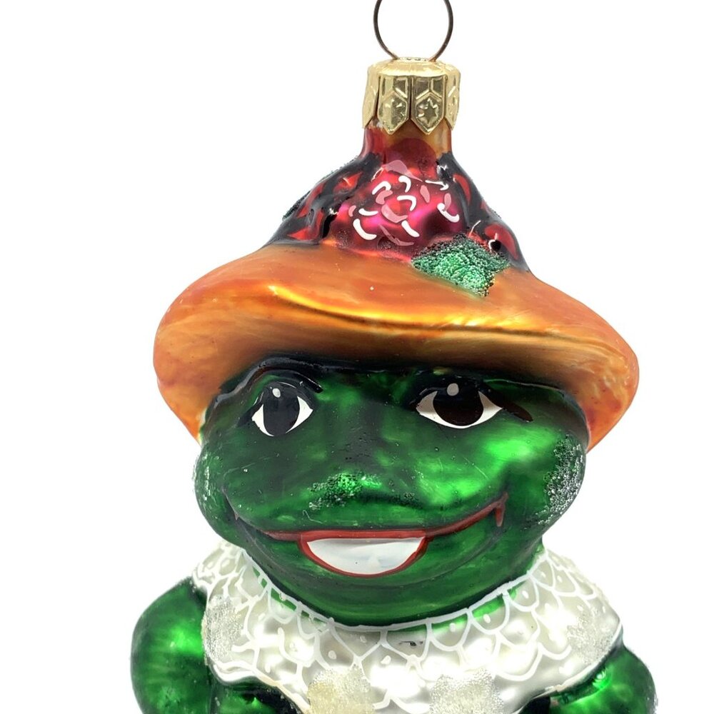 Christopher Radko Ornament Lillie Mae Frog 1996 Bonnet Apple Retired Vintage - Picture 3 of 11